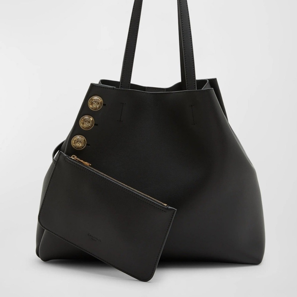 COPY - Balmain Embleme Shopper Tote with Pouchette Black Excellent Condition $1…